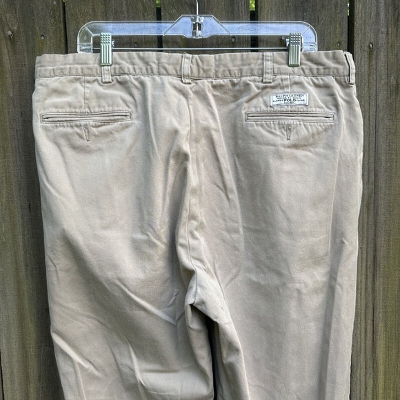 Polo Ralph Lauren Pants Men 38 x 32 Tan Khaki Andrew Straight Leg Bottoms - Picture 6 of 10